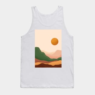 Modern Earthy Tones Mountains 15 Tank Top